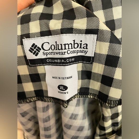 Columbia Black and White Checkered Raincoat Size XL - Picture 7 of 9
